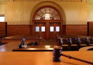 An empty courtroom