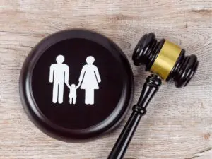 Family law gavel and custody symbol